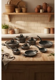 Resim Bernardo Anita 13 Parça Tencere Seti Gri Gri 