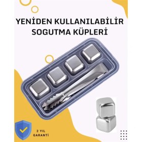 Resim Bfs Paslanmaz Metal Buz Küpleri-Çok Amaçlı Kullanıma Uygun 