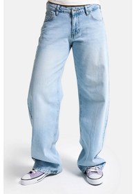 Resim Itsbasic Kadın Ice 2s6-3 Barrel Mid Rise Fit Orta Bel Denim Jean Buz Mavi 