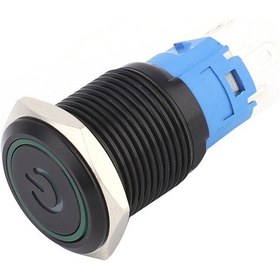 Resim Tenfowee 2 Adet Siyah Ip65 Koruma Dereceli Metal Anahtar, Led Işık Ve Simge İle, 16mm Yeşil 220vac , Dayanıklı Paslanmaz Çelik Gövde 