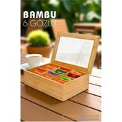 Resim shopwave Poşet Çay Kutusu Ahşap Sallama Çay Organizer Kahve Şeker Aksesuar Kutusu 