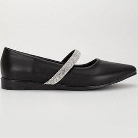 Resim Kalın Tek Sıra Taşlı Cilt Siyah Kadın Babet-2700-siyah Siyah 