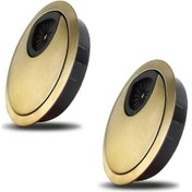 Resim Masalar Ve Tezgahlar İçin 2 Adet Noble Kablo Geçidi 60 Mm Kablo Deliği Kapağı - Çinko Alaşımı Bronz - Huiliang 