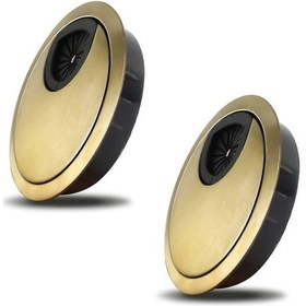 Resim Masalar Ve Tezgahlar İçin 2 Adet Noble Kablo Geçidi 60 Mm Kablo Deliği Kapağı - Çinko Alaşımı Bronz - Huiliang 