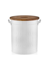 Resim The Mia Prizma Çamaşır Sepeti 54 x 43 x 35 CM Beyaz Karamel 