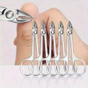 Resim 1 Adet Hassas Tırnak Eti Makası, Ölü Bej & Dikenler için - Keskin 5mm Paslanmaz Çelik Bıçaklar, Doğru Tırnak Yatağı Kırpma için Siyah Kavisli Ağız Tasarımı, Sol/Sağ El Manikür Aracı, Dayanıklı ve Hijyenik Pedikür Makası, Ergonomik Tasarım, Keskin Bıçaklar 