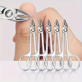 Resim 1 Adet Hassas Tırnak Eti Makası, Ölü Bej & Dikenler için - Keskin 5mm Paslanmaz Çelik Bıçaklar, Doğru Tırnak Yatağı Kırpma için Siyah Kavisli Ağız Tasarımı, Sol/Sağ El Manikür Aracı, Dayanıklı ve Hijyenik Pedikür Makası, Ergonomik Tasarım, Keskin Bıçaklar 