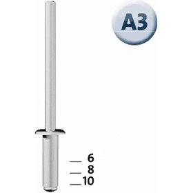 Resim Novus Kör Perçin Alüminyum 3 x 10 mm 70 Li Paket 