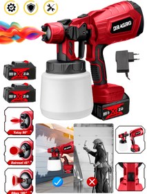 Resim Dragro Alman 999 Vf 20 Ah Çift Akülü Boya Tabancası Püskürtme İlaçlama Makinesi 