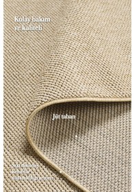 Resim Modern Halı Sisal Bukleli Halı Bej Halı Salon Halısı Oturma Odası Halısı Koridor Halısı Yolluk Bej 
