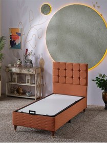 Resim Beehanem Bengü 90x190 Tek Kişilik Baza+Başlık 2 Li Set Babyface201 Kiremit 