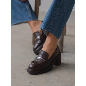 Resim Epis Kahve Hakiki Deri Kadın Makosen 