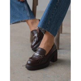 Resim Epis Kahve Hakiki Deri Kadın Makosen 