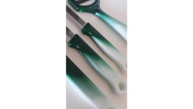 Resim Solingen 3 Adet Ebruli Yeşil Meyve Bıçağı ve 1 Adet Düz Soyacak Seti 
