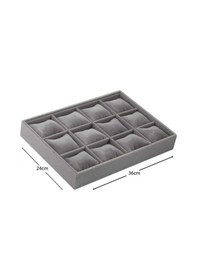 Resim Yerli Üretim Tokyo Model Süet Kumaş Füme 34/24 Cm Yastıklı Çekmece Içi Yastıklı Saat Ve Takı Kutusu Çok Renkli 