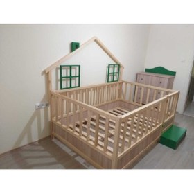 Resim Deniz mobilya Ahsap Yeşil Montessori Yatak 120x200 