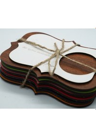 Resim Ahşap Mdf Lazer Kesim Renkli Beyaz 6 Lı Kahve Fincan Atlığı, Bardak Altlığı, Sunum Çok Renkli 