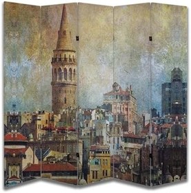 Resim Şehir Temalı Özel Tasarım Paravan Room Divider 180 x 200 cm 