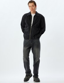 Resim Düz Paça Straight Fit Kot Pantolon Standart Bel - Mark Jean 