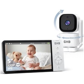 Resim Bebek Monitörü Kamera, 5 Inç 720p Hd, 350 Dönüş, 5000 Mah, Gece Görüşü, Vox Modu 