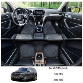 Resim Topshop1 Mercedes Benz Gls Maybach 2021 2023 Yenilenmiş Lüks Pu Deri Kaymaz 4 Parça Halı Seti Red White Line 