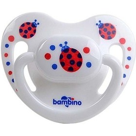 Resim Bambino Uğur Böceği Desenli Silikon Damak Uçlu Emzik 18+ Ay Şeffaf 