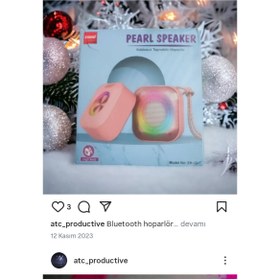 Resim Aydoganticaret44 Bood Pearl Speaker EK-45 Kablosuz Hoparlör pembe 