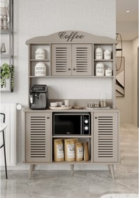 Resim Avior Kumtaşı Rengi Kahve Köşesi Mdf 185 X 120 X 40 Cm 