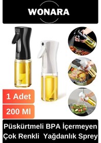 Resim Premium Püskürtmeli Bpa İçermeyen Çok Renkli Plastik Fan Başlıklı Cam Şişe Yağdanlık Sprey 200 Ml Diğer 
