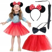 Resim Minnie Mouse Kostüm Seti - Etek, Taç, Kuyruk, Papyon 