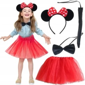 Resim Minnie Mouse Kostüm Seti - Etek, Taç, Kuyruk, Papyon 