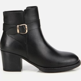 Resim Hotiç Kadın Deri Siyah Tokalı Bilekte Topuklu Bot 01boh314570a100 01boh314570a100 Siyah 