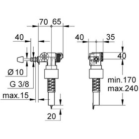 Resim Grohe Gömme Rezervuar İç Takımı Doldurma Grubu Flatör Şamandıra - 37095000 