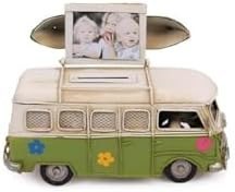 Resim Dekoratif Metal Minibüs Çerçeveli ve Kumbaralı Kırmızı, 61830 