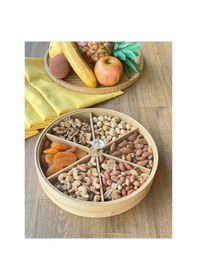 Resim Bambu 6 Bölmeli Kahvaltılık & Çerezlik Akrilik Kapaklı 20 Cm 