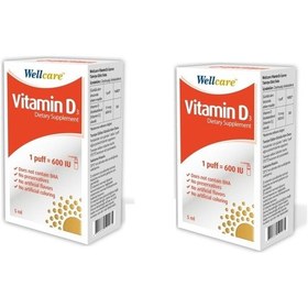Resim Wellcare Vitamin D3 600 Iu 5 Ml Sprey 2 Adet 