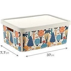 Resim Stafi Desenli Çok Amaçlı Kapaklı Kutu 12 Lt Jungle 