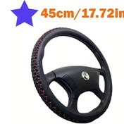 Resim Globalbloom Kamyonlar İçin 45cm Kaymaz Direksiyon Kılıfı Siyah Kırmızı Siyah+kırmızı 