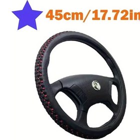 Resim Globalbloom Kamyonlar İçin 45cm Kaymaz Direksiyon Kılıfı Siyah Kırmızı Siyah+kırmızı 