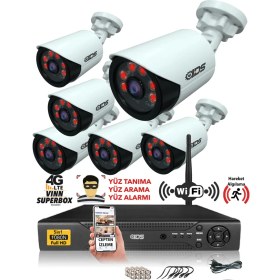 Resim Ids 6 Kameralı 5mp Sony Lensli 1080P Fullhd Güvenlik Kamerası Sistemi - Hard Disksiz 