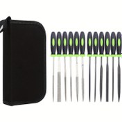 Resim 6 adet Karbon Çelik Dosya, 6 adet Elmas Dosya ve Kanvas Taşıma Çantası ile 12 adet İğne Dosya Seti - Metal, Ahşap, Takı, Modeller, DIY Projeleri ve Daha Fazlası için İdeal - Dayanıklı Metal Dosya Seti | Hassas Araçlar | Dayanıklı Dosya Sistemi, Dosya Klasörleri için Dosya, En İyi Noel için 