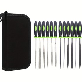 Resim 6 adet Karbon Çelik Dosya, 6 adet Elmas Dosya ve Kanvas Taşıma Çantası ile 12 adet İğne Dosya Seti - Metal, Ahşap, Takı, Modeller, DIY Projeleri ve Daha Fazlası için İdeal - Dayanıklı Metal Dosya Seti | Hassas Araçlar | Dayanıklı Dosya Sistemi, Dosya Klasörleri için Dosya, En İyi Noel için 