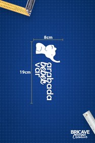 Resim Bricave Arabada Bebek Var Araba-Motosiklet Cam Etiket Sticker 19x8cm 