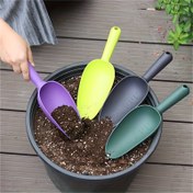 Resim 1 Adet Ergonomik Plastik Bahçe Küreği ile Ölçek - Hafif Toprak Kepçesi, Çiçek, Sebze ve Sukulent Bahçe Bakımı için İdeal El Aleti, Elektrik Gerektirmez - Bitki Dikimi ve Kazma için 