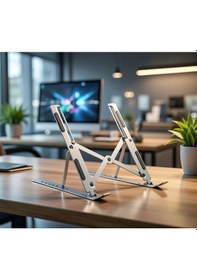 Resim Laptop Standı Katlanır Ayarlanabilir 7 Kademeli Metal 