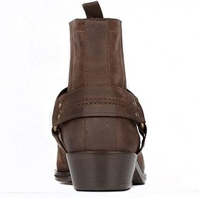 Resim Kahverengi Büyük Boy Küt Burun Kovboy Botu 