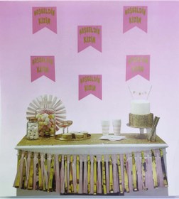 Resim Go İthalat Pembe Altın Hoş Geldin Kızım Flama Banner Süsleme Seti Bebek Odası Parti Doğum Günü 56290 