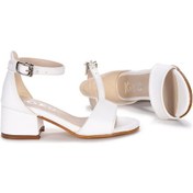 Resim Kiko 769 Kum Cilt Günlük Kız Çocuk 3 Cm Topuk Sandalet Ayakkabı B Beyaz-26 Beyaz 