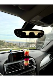 Resim OTOMOGARAJ Otomobil dikiz süsü kuyruk dikiz süsü yavruağzı çok renk geçişli tüy dikiz süsü 