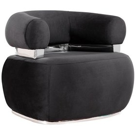 Resim Mobilya Stant Most Volpe Berjer Silinebilir Siyah Kadife Kumaş (Evinize Teslim) 